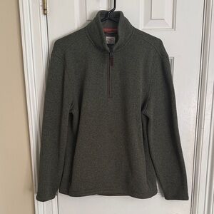 Faherty Men's Forest Green Zip-Up Sweater